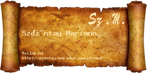 Szántay Mariann névjegykártya