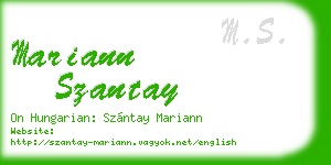 mariann szantay business card