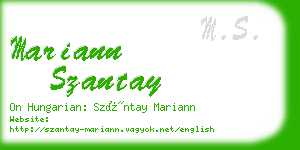 mariann szantay business card